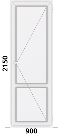 Пластиковая межкомнатная дверь Rehau Blitz NEW одностворчатая глухая 900x2150